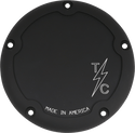 Thrashin Supply Company TSC-3013-4 Dished Derby Cover - Machine-Cut Black Anodized - sxspowersports