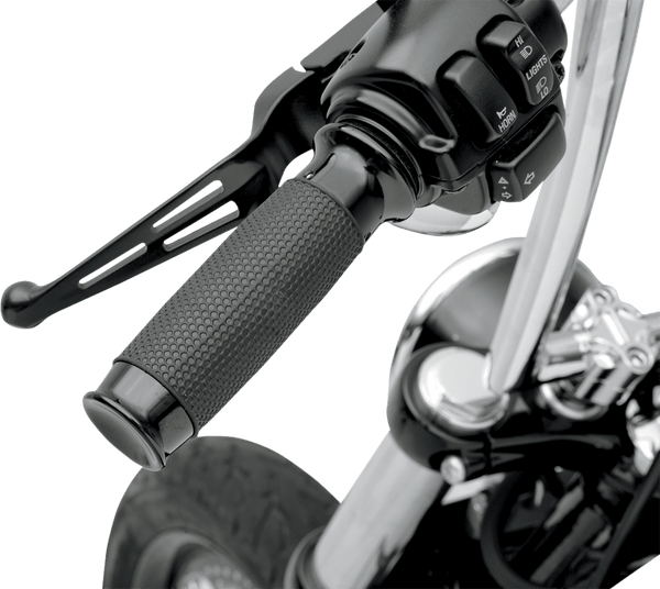 Todds Cycle VGR-2 Aluminum Grips - Vice with Rubber - Black Anodized - sxspowersports