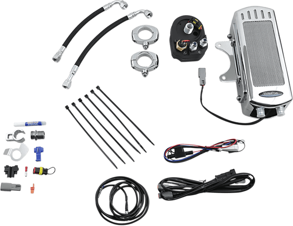 UltraCool SMD-1C Frame Mounted Oil Cooler Kit - Chrome - sxspowersports