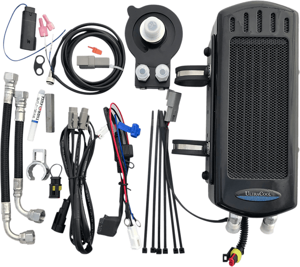 UltraCool SMS8-1G Frame Mounted Oil Cooler Kit - Gloss Black - sxspowersports