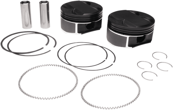 Wiseco K2799 K Black Edition Piston Kit (117in.,Flat Top +4cc) - 4.125in. Bore, 11:1 Compression - sxspowersports