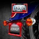 XK GLOW XK034018-W Motorcycle LED License Plate Frame w/Running Turn & Brake - sxspowersports