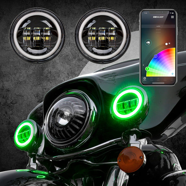 XK GLOW XK042011-B 4.5" XK Chrome Driving Lights - sxspowersports