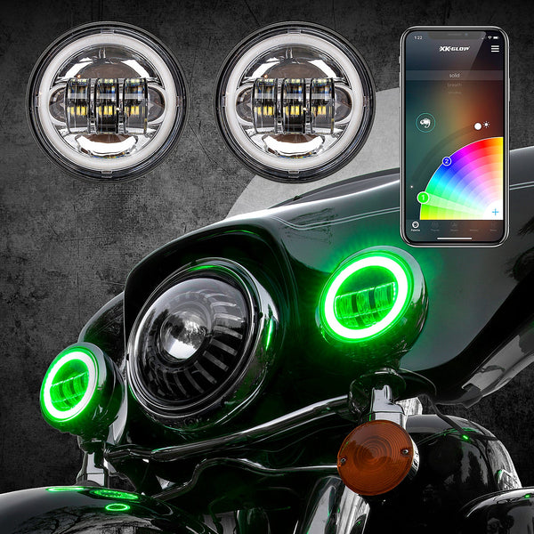 XK GLOW XK042011-W 4.5" XK Chrome Driving Lights - sxspowersports