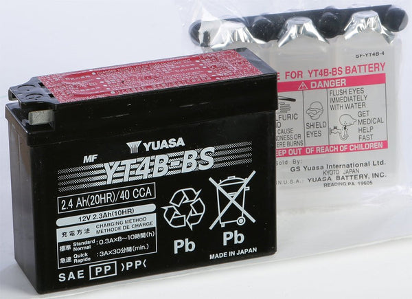 YUASA YUAM62T4B AGM Maintenance Free Battery - sxspowersports